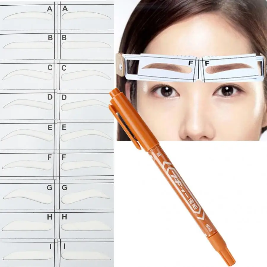 

Beauty Microblading Eyebrow Stencil Models Templates Permanent Makeup Tattoo Design Eyebrow Ruler Stencils Make up