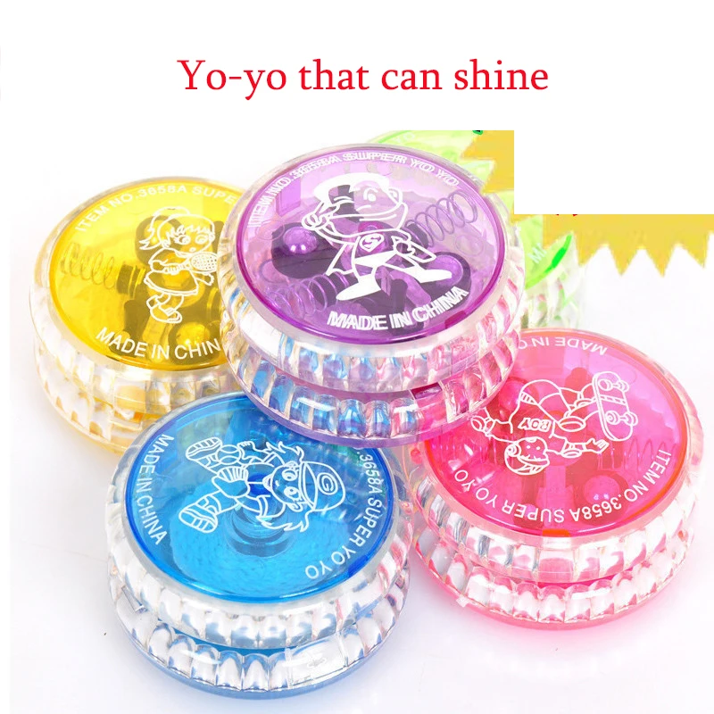 

Huilong Creative glowing small toy colorful yo yo With electronic flash yo-yo juggling toys kids ladybug professional
