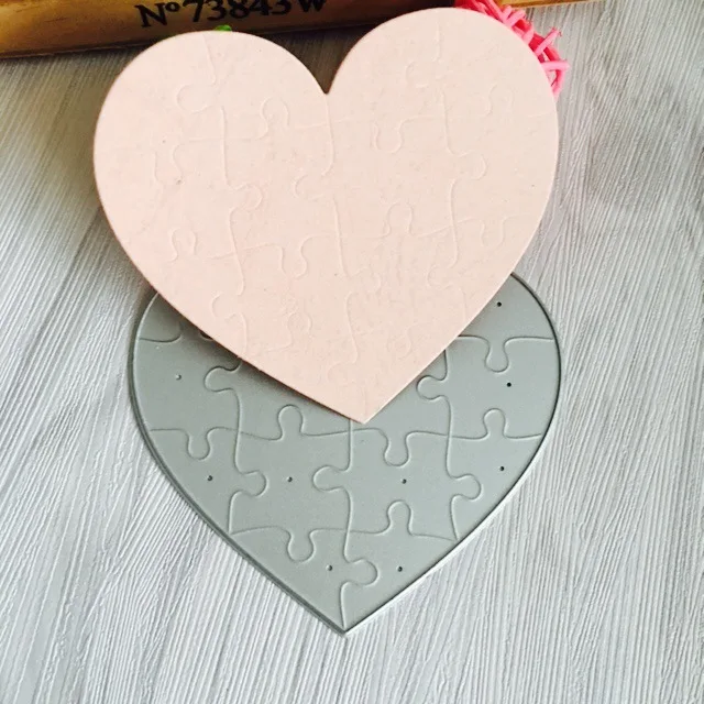 2019 Jigsaw Puzzle Heart Metal Cutting Dies Stencils for DIY Scrapbooking Photo Album Decorative Embossing Paper Card | Дом и сад