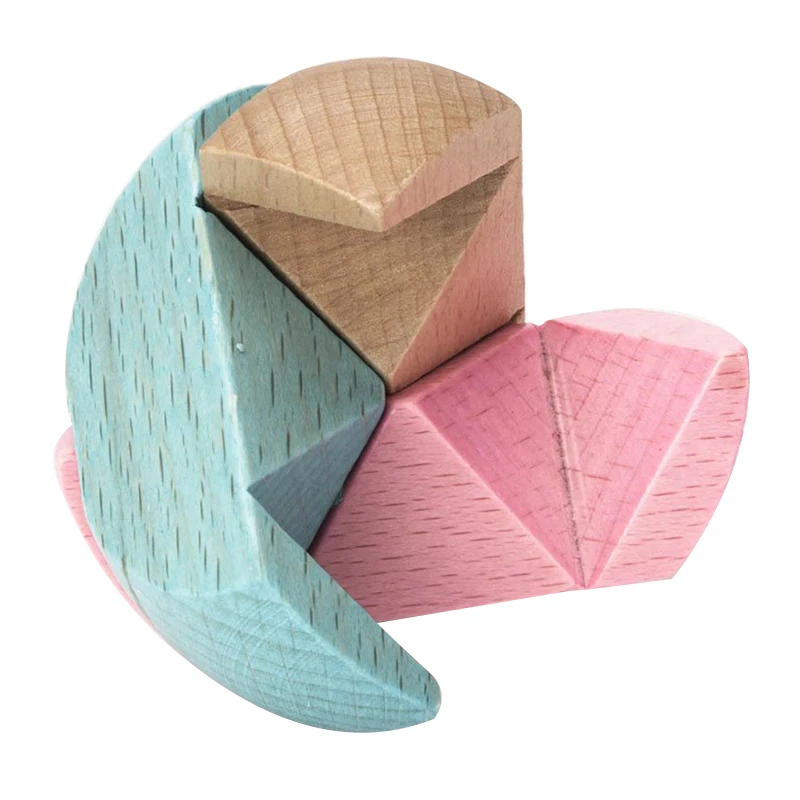 Puzzle Games Puzzle Pieces 6 Chinese ucational Toys Kong Ming Lock Colorful Soccer Cube and Gift