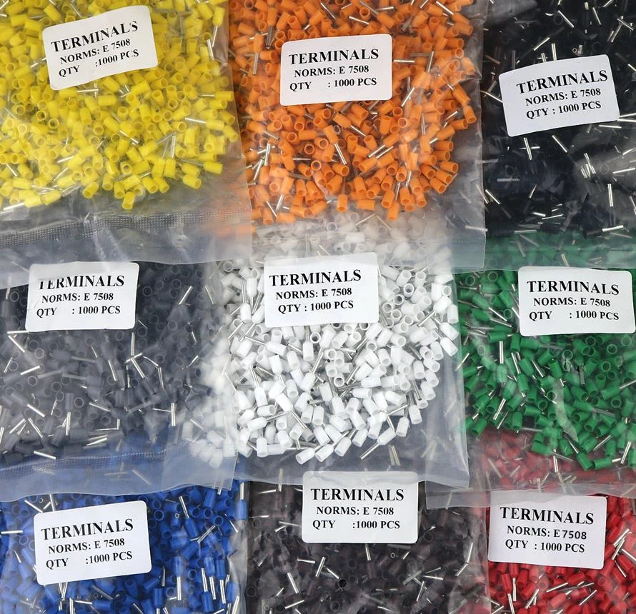 

E7508 100PCS/Pack Tube insulating Insulated terminals 0.75MM2 Cable Wire Connector Insulating Crimp Terminal