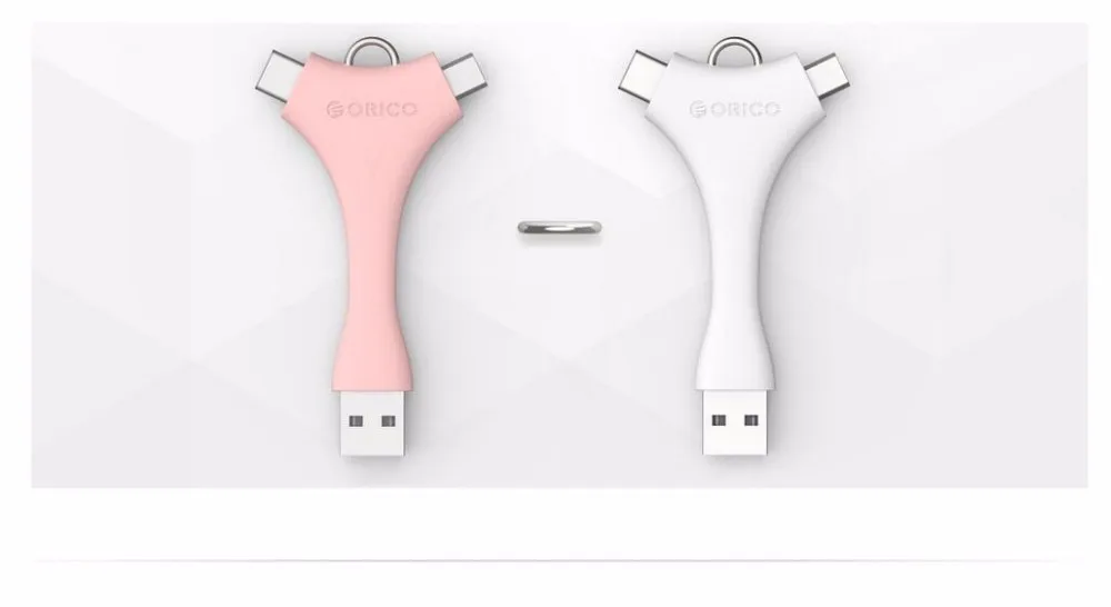 ORICO C1 2 в 1 USB кабель с двумя портами Micro B+ кабель type-C портативный кабель для зарядки и синхронизации данных для Xiaomi huawei с кольцом для ключей