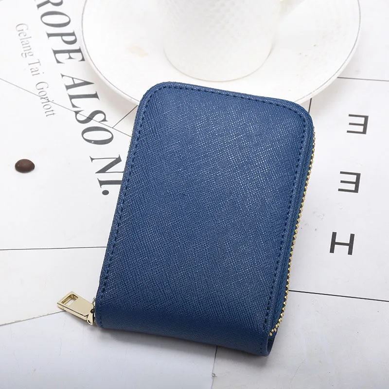 RFID натуральная сафьяно кожа Женский бумажник для мужчин чехол для карт большой емкости кредитные карты бумажник карты id Держатели - Цвет: dark blue