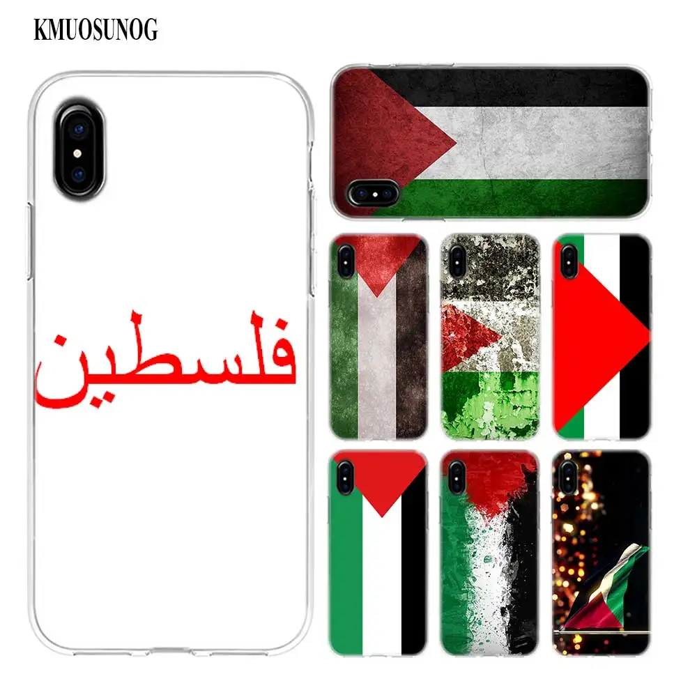 

Transparent Soft Silicone Phone Case palestine palestinian flags Style for iPhone XS X XR Max 8 7 6 6S Plus 5 5S SE