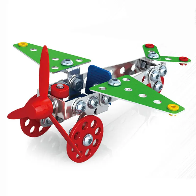 

DIY Armed Airplane Military Action Model Building Kits 3D Metal Constructor Educational Toys Blocks Kit for Children Boy Gift