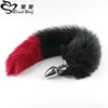 Juguete sexual de cola de lobo negro, juguete sexual Anal largo con tapón de Metal, Animal de dos tonos, RolePlay, Cosplay, productos sexuales con cola de zorro ► Foto 1/6