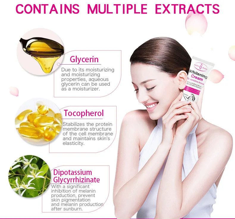 Aichun Beauty Отбеливание подмышки крем для тела дневные ноги и колени Частные части