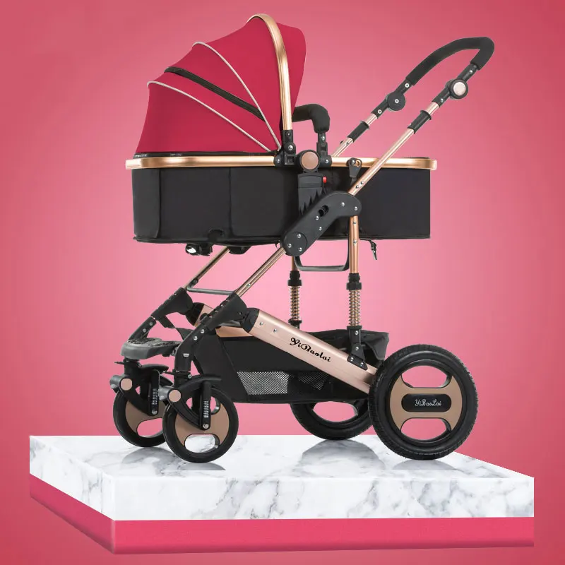 

Yibaolai high landscape baby carriage can be sitting can be lying two-way winter and summer BB stroller