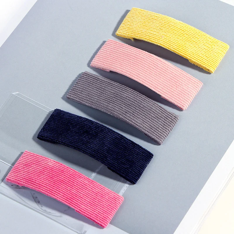 

New Solid Barrettes Cover With Cloth Cute Women Girls Hairpins Hair Ornament Simple Hair Clip Headband Hairgrip Hair Accessories
