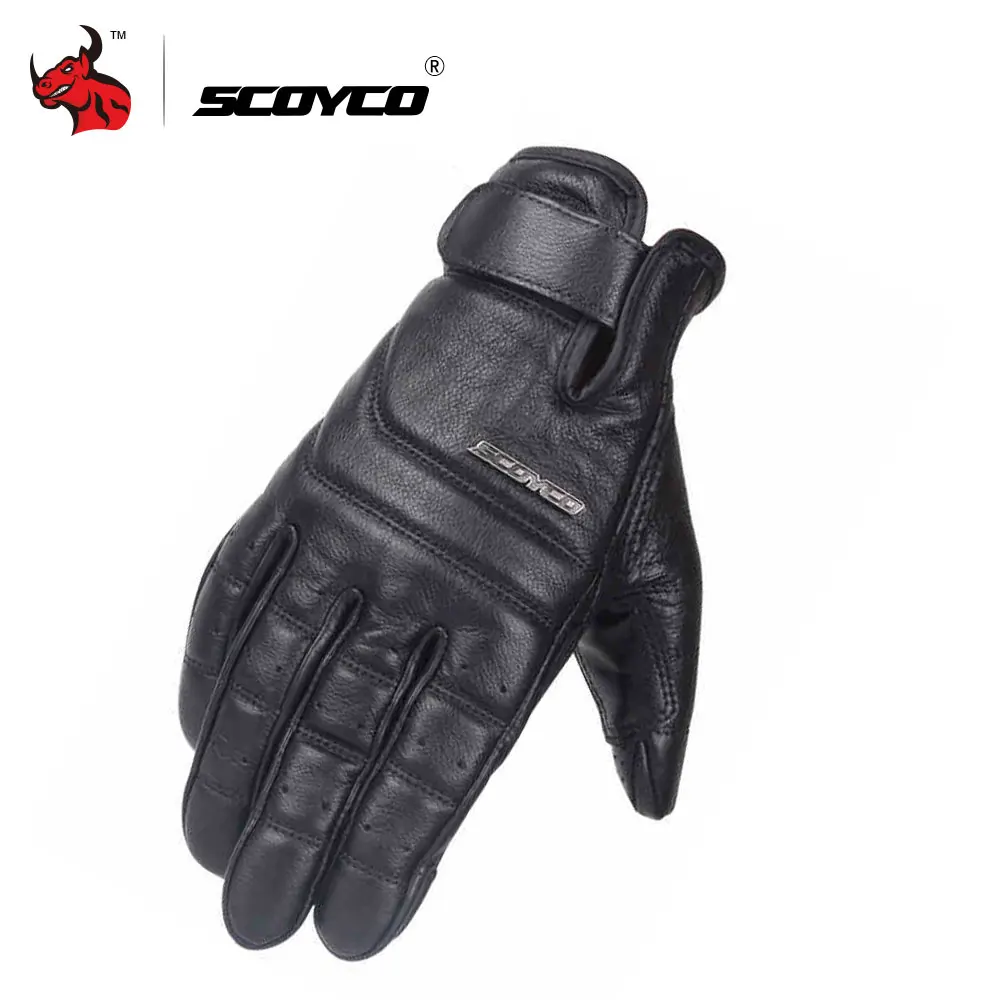 

SCOYCO Leather Motorcycle Gloves Motocross Full Finger Long Cycling Racing Guantes Moto Luvas Da Motocicleta Moto Gloves