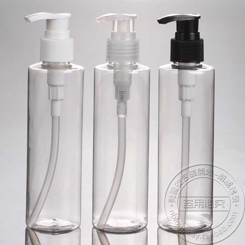 30PCS/LOT 200ML Spiral Lotion Pump Bottle,Clear Plastic Cosmetic