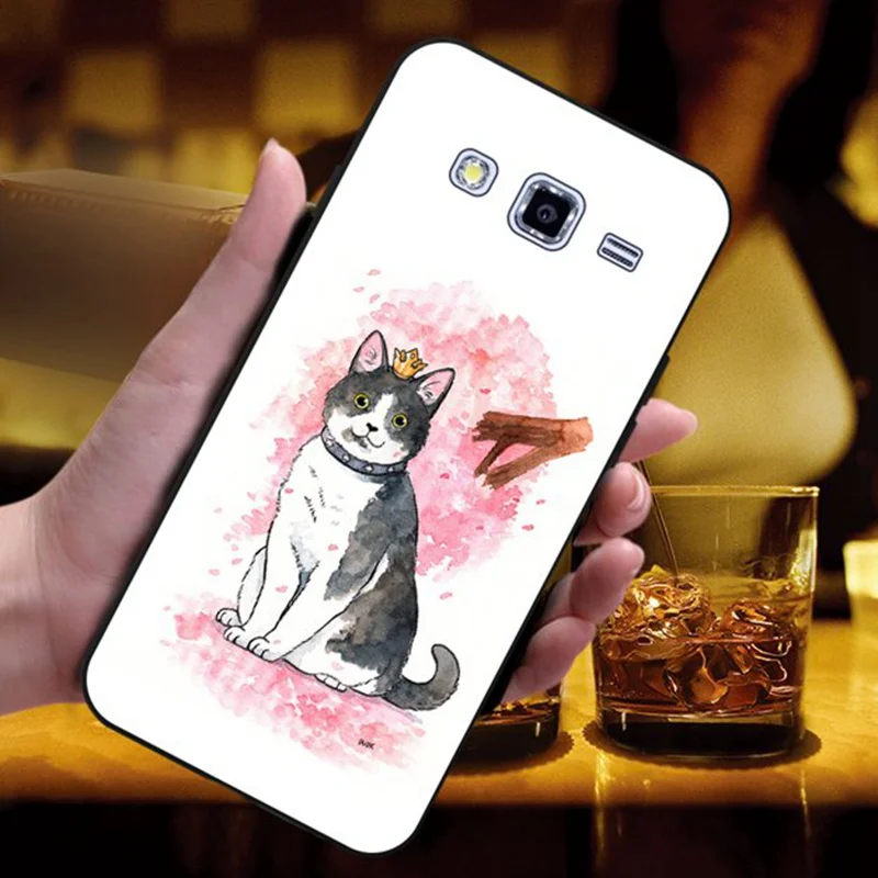 Мягкий силиконовый чехол Mutouniao из ТПУ с цветочным рисунком кота для Samsung Galaxy J2 J5 J7
