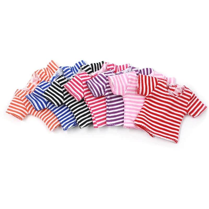 

doll clothes Colorful striped T-shirt suitable for icy licca blyth azone joint doll 1/6