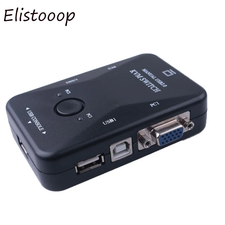 Новый KVM переключатель vga кабель USB 2 0 сплиттер коробка для клавиши клавиатуры
