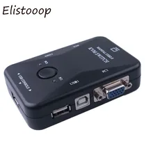 Новый KVM переключатель vga кабель USB 2 0 сплиттер коробка для