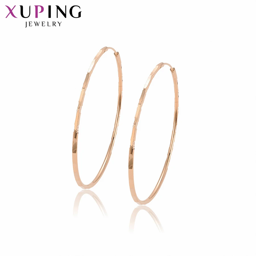 

Xuping Fashion Jewelry Simple Temperament Style Rose Gold Color Plated Hoops Earrings for Women Gifts S122.6-97309