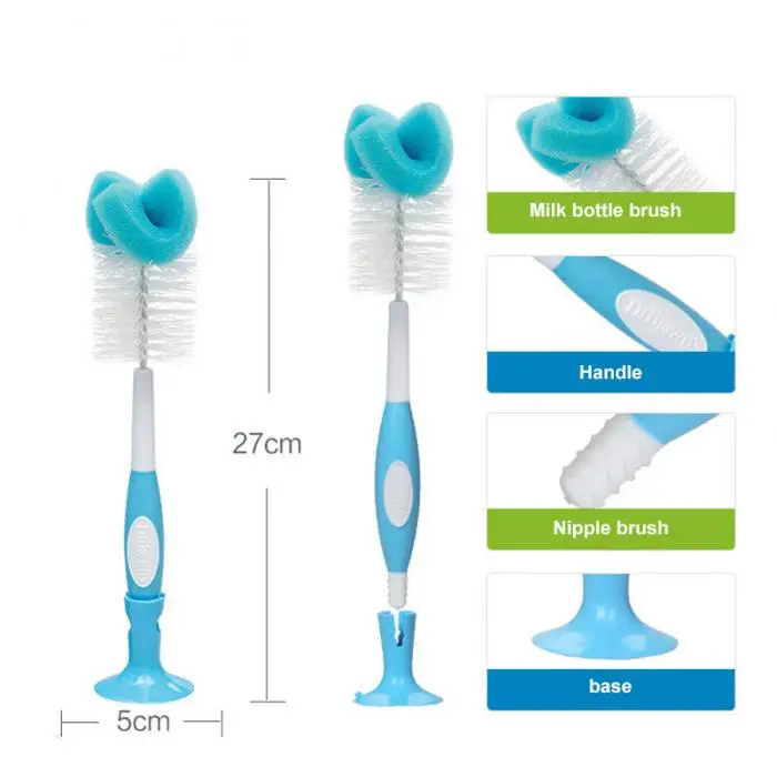 2 в 1 щетка губка бутылки Быстрая Чистка для детских бутылочек инструменты AN88