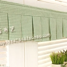 Зеленый плед плиссированный красивый кофе короткие занавески для кухни для гостиной спальни 40*150 см Индивидуальные