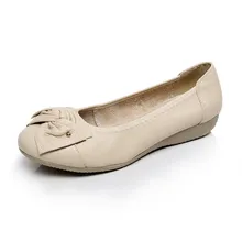 Plus größe (34-43) Frauen Echtem Leder Flache Schuhe Frau Arbeitsschuhe Neueste Mode Weibliche beiläufige einzelne schuhe frauen Wohnungen Weichen