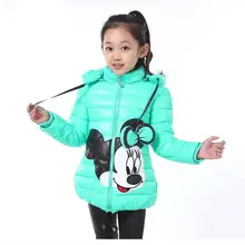 Minnie Filles D’hiver Veste Neige Trésor de Bande Dessinée Manteau de Coton-rembourré Vêtements Enfants Garder Au Chaud Hoodies Enfants Vêtements