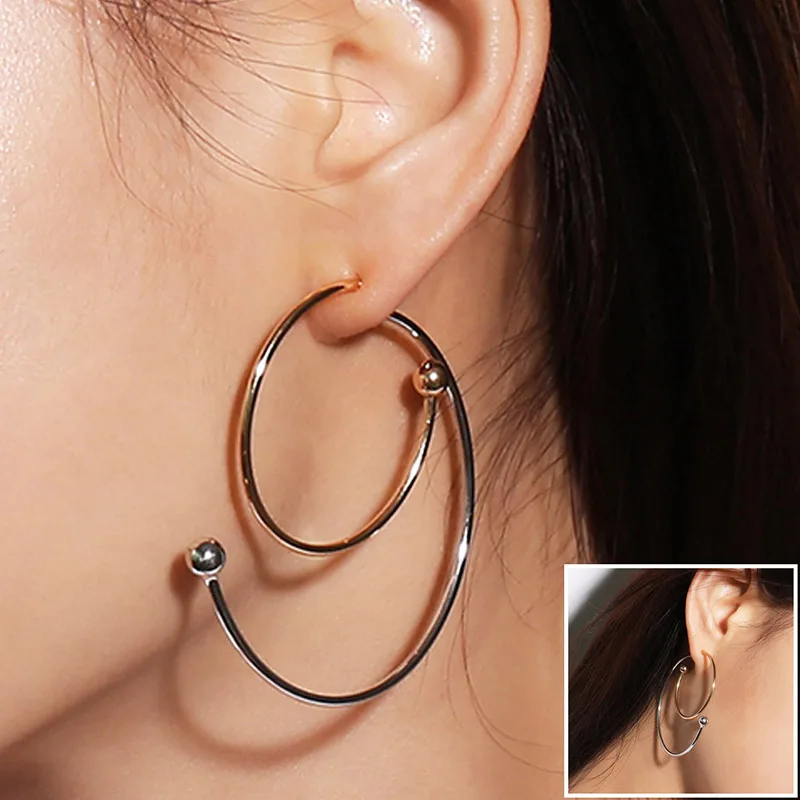 

2019 New Fashion Big Swirl Hoop Earrings For Women Bohemian Geometric Earring Female Punk Round Boho Jewelry