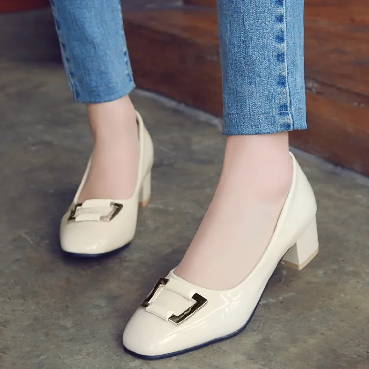

Big Size 11 12 13 14 ladies high heels women shoes woman pumps Package the heel Package toes Shallow mouth contractedSquarehe