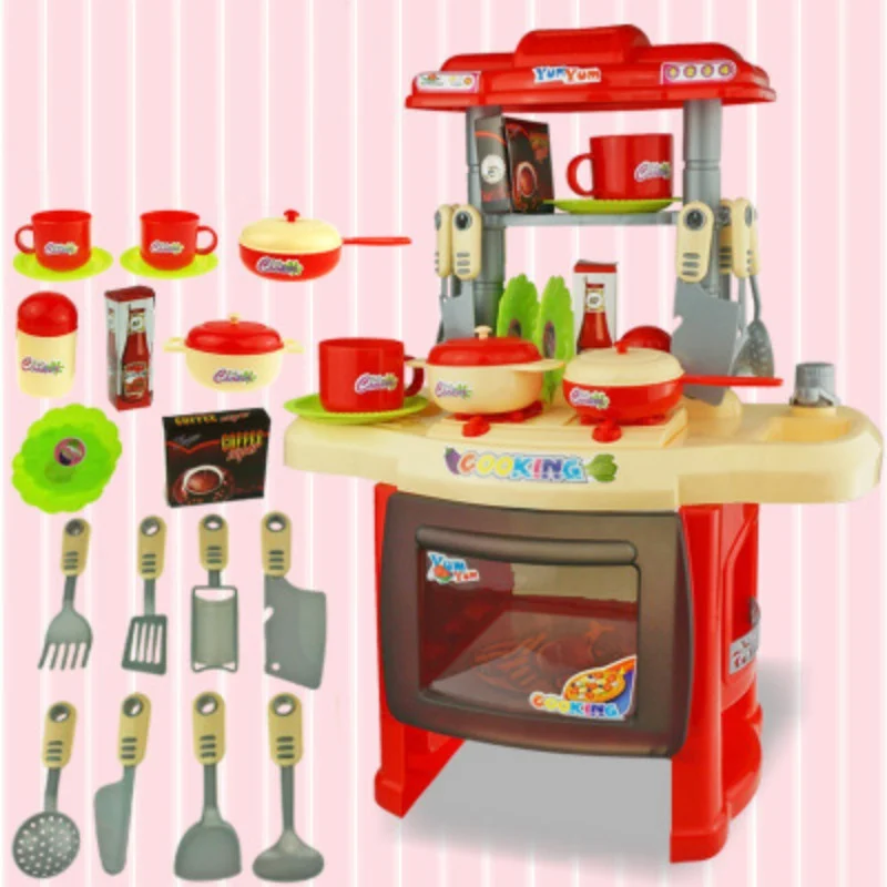 

Kids Kitchen Set Children Toys Cooking Simulation Model Colorful Play Educational Toy for Girl Baby