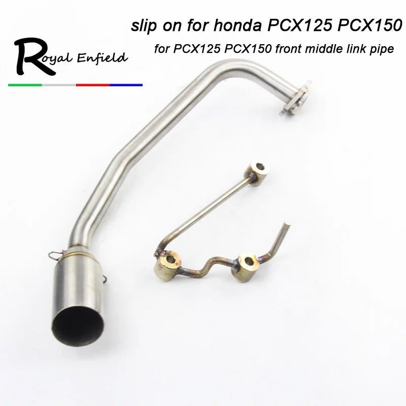 

PCX 125 150 Motorcycle Exhaust Full System Modified Moto Front Middle Link Pipe Slip On For Honda PCX125 PCX150 Without Muffler