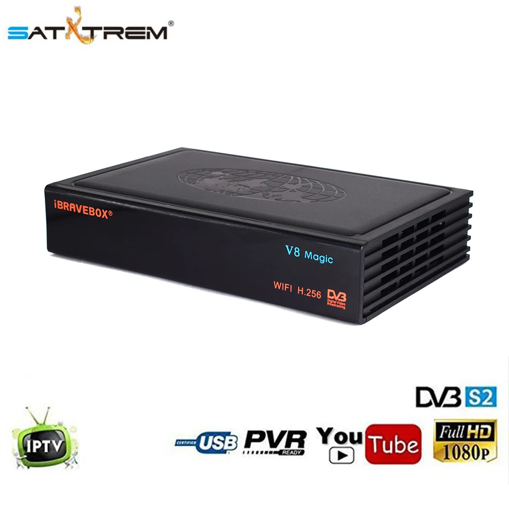

SATXTREM V8 Magic Satellire Receiver Analog DVB-S/S2 & IPTV Support USB Built-in WIFI Youtube Media Player Set Top Box