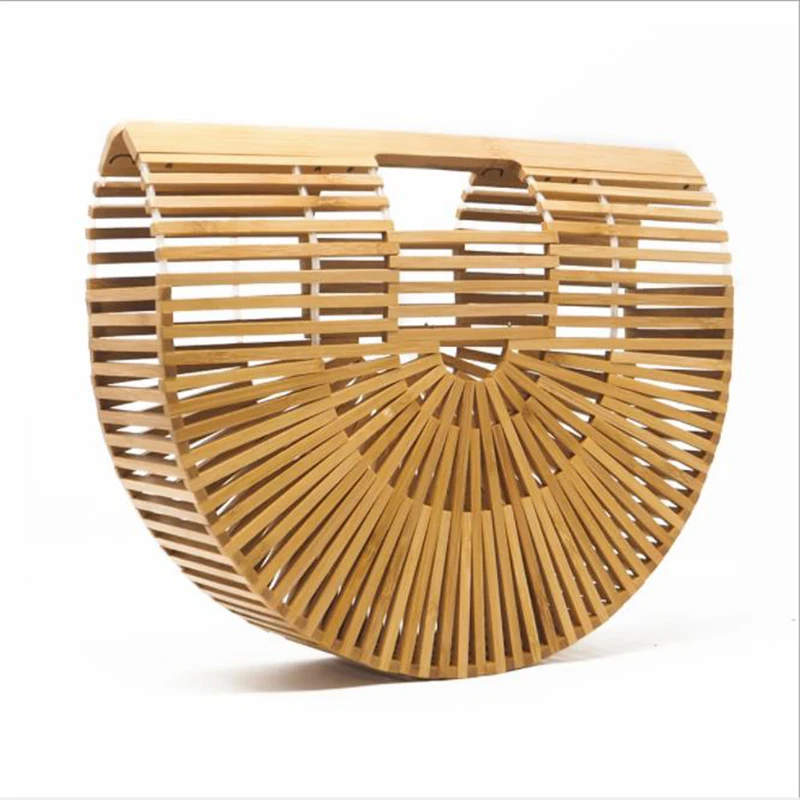 

Handmade Summer Women's Purse Female Big Travel Vacation Totes Bohemian Bags Bamboo Handbag Woman Bolso Mimbre Panier Plage 6