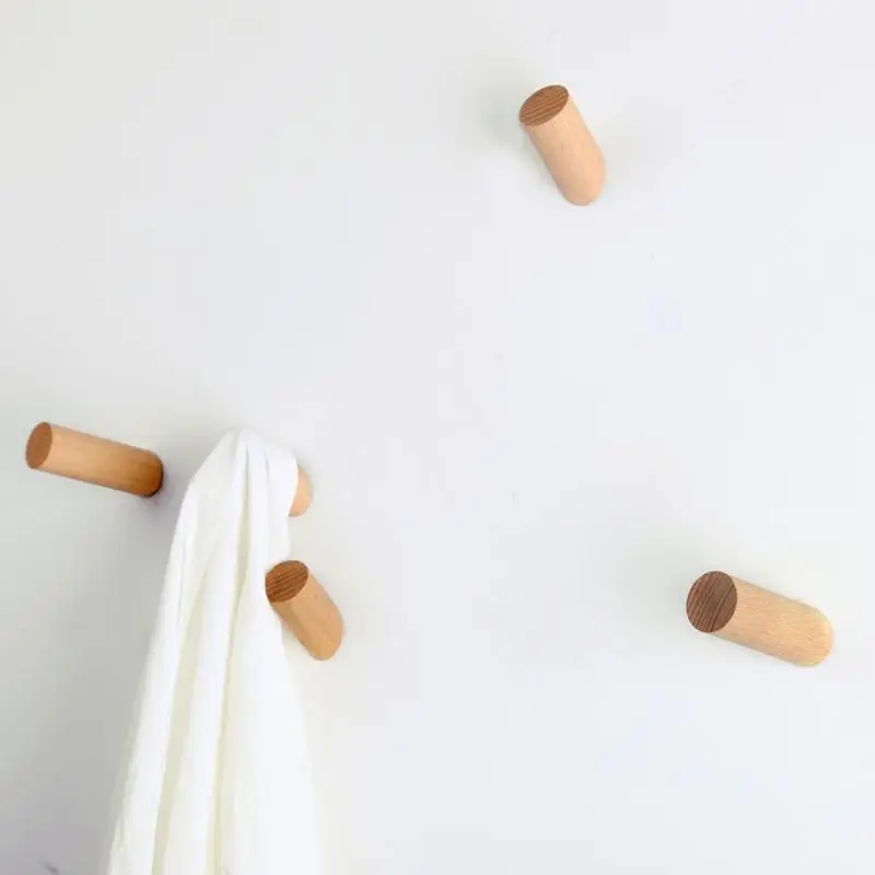 Pure natural wood wall hanger Natural wood Wall robe hooks home decoration Solid oak wood beech wood hooker Rural wall design