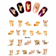 Искусство ногтей Красота наклейка на ногти водная наклейка слайдер мультфильм милый кот киска котенок RP013-018