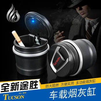 

Car Ashtrays Blue LED Light for Car Cup Holder For Hyundai Tucson 2015 2016 2017 2018 Led Cup