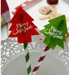 2018 Новое поступление 80 шт./лот Merry Christmas Tree красный зеленый уплотнительное этикетки из крафтовой бумаги Стикеры выпечки DIY работа подарок