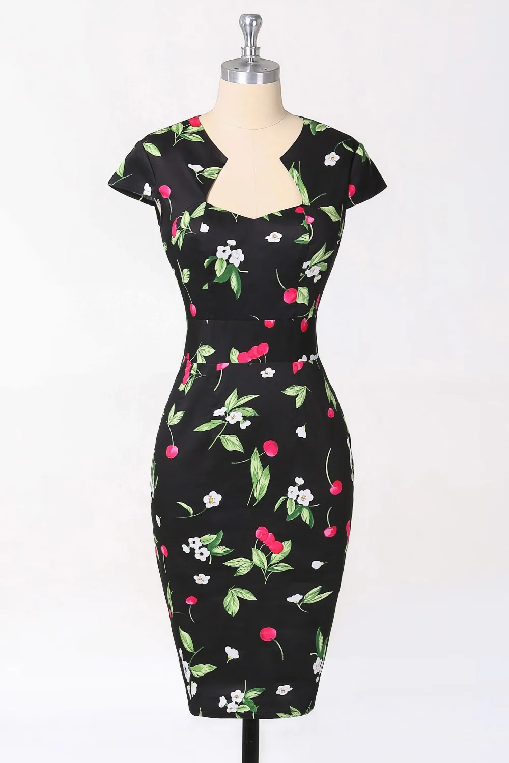 Women Plus Size Pencil Dresses Rockabilly Clothing 2018 Floral Summer Casual Party Office Dress Sexy 50s Vintage Bodycon Dress 12