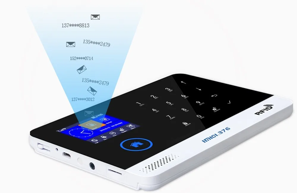 LM101.376 wifi GSM домашняя система охранной сигнализации с 2,4 дюймов TFT сенсорной панелью приложение управление RFID карта беспроводной умный дом защита от взлома