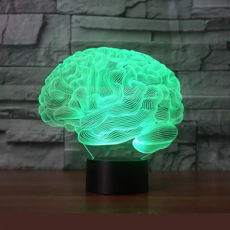 Новый 3d светильник Brain s 7 цветная лампа с дистанционным управлением акриловая