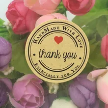 500 шт./лот клейкие этикетки из крафт-бумаги 3,5 см Круглый Рождественские этикетки с надписью «спасибо» Стикеры клейкие этикетки для запечатывания ярлыки с логотипом на заказ