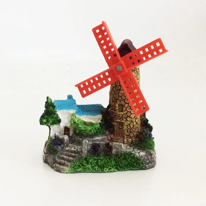 

Netherland Windmill House Farm for Fish Tank Aquarium Ornament connect with Air Pump
