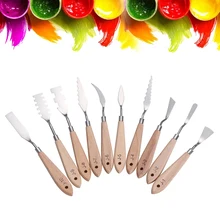 10 шт./компл. смешанные Нержавеющая сталь скребок для палитры комплект Краски палитра Ножи Нож для художника масляная Акриловая картина инструменты