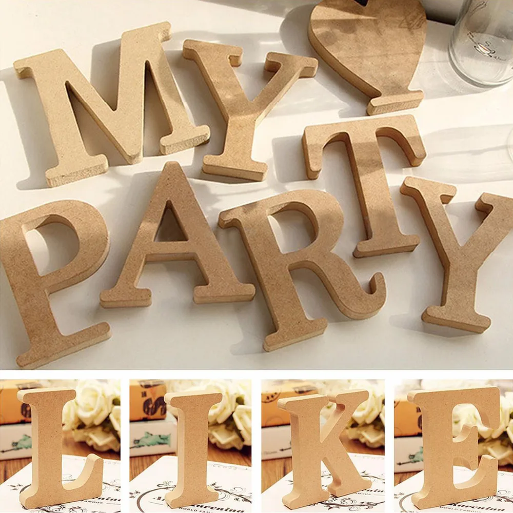 

Wedding Wooden Letters Alphabet Word Personalised English DIY Craft Party Home Decorative Hand Made Retro Design