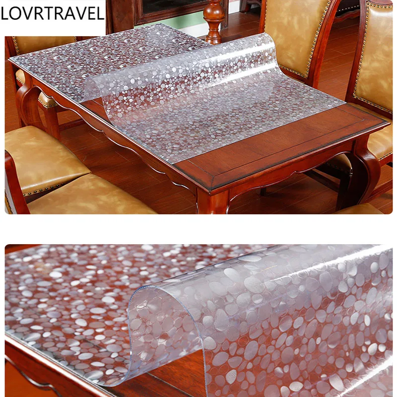 LOVRTRAVEL Table Cover 1.00mm 1.5 Mm Soft Glass Transparent PVC Tablecloth Waterproof Party Wedding