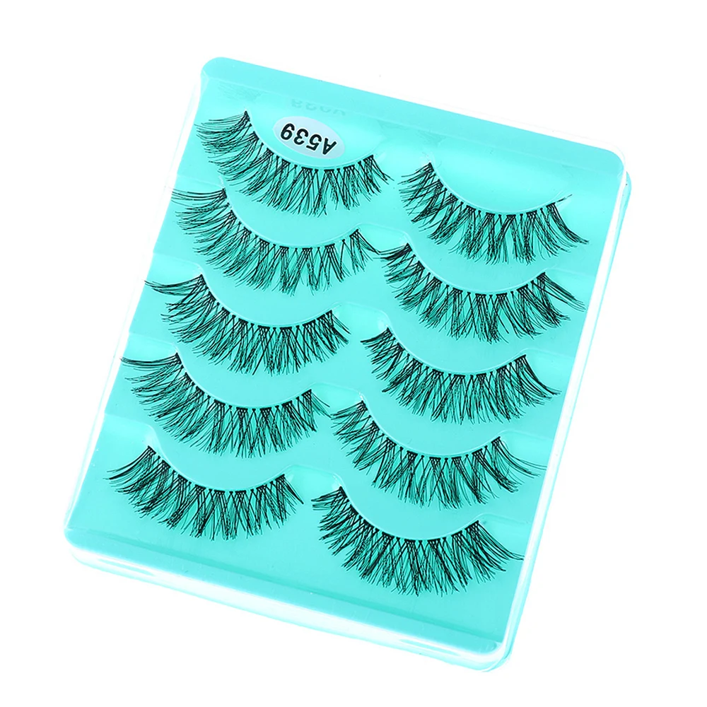 

5Pairs Stunning Handmade Messy Cross Natural 3D False Eyelashes Wispy Fake Eye Lashes Makeup Extension Tools for Professionals