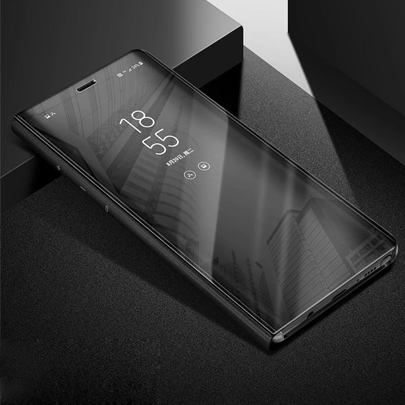 Luxury View Flip Stand Phone Case for Samsung Galaxy s10 e S9 S8 Plus s10plus S6 S7 Edge S6Edge note 5 8 9 mobile Mirror Cover