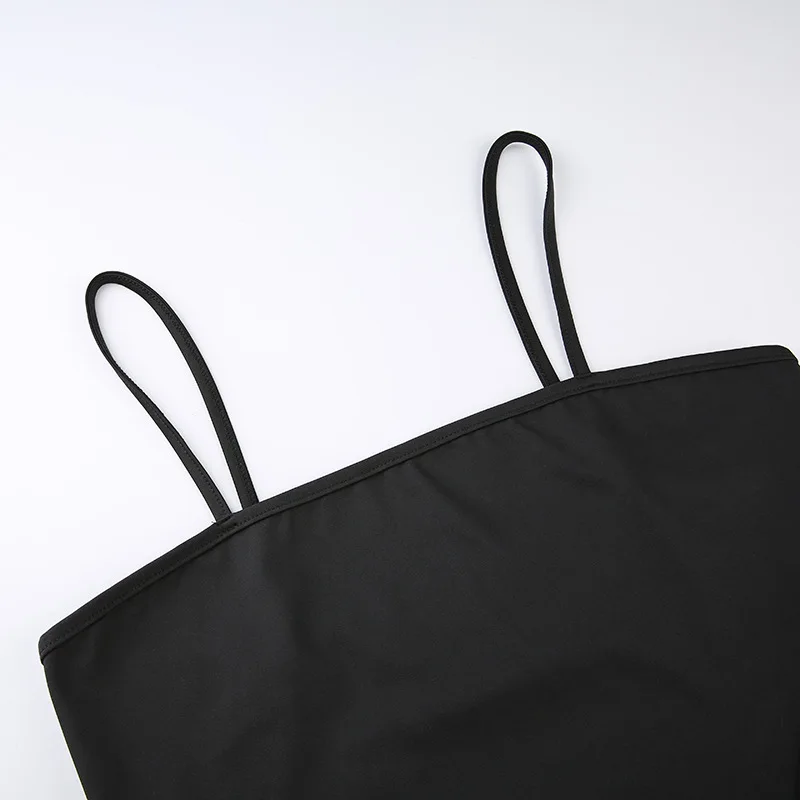Сексуальный черный комбинезон с вырезами на лямках, Женский Облегающий комбинезон с открытой спиной, женские летние боди