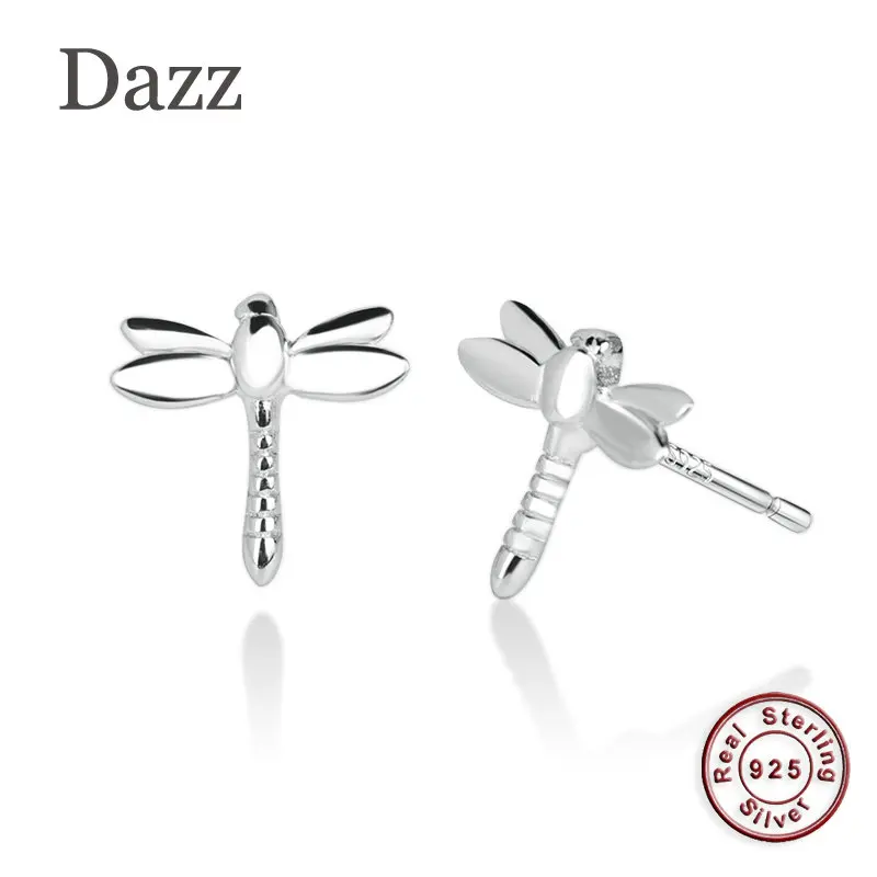 

Dazz Exquisite Dragonfly Shape Stud Earrings 925 Silver Jewelry For Girls Women Holiday Daily Dress Decoration Ear Accessories