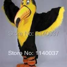 Талисман длинные волосы плюшевый материал Желтый и Черный Тукан талисман костюм головка из вспененного материала с шлемом взрослый размер птицы Mascota