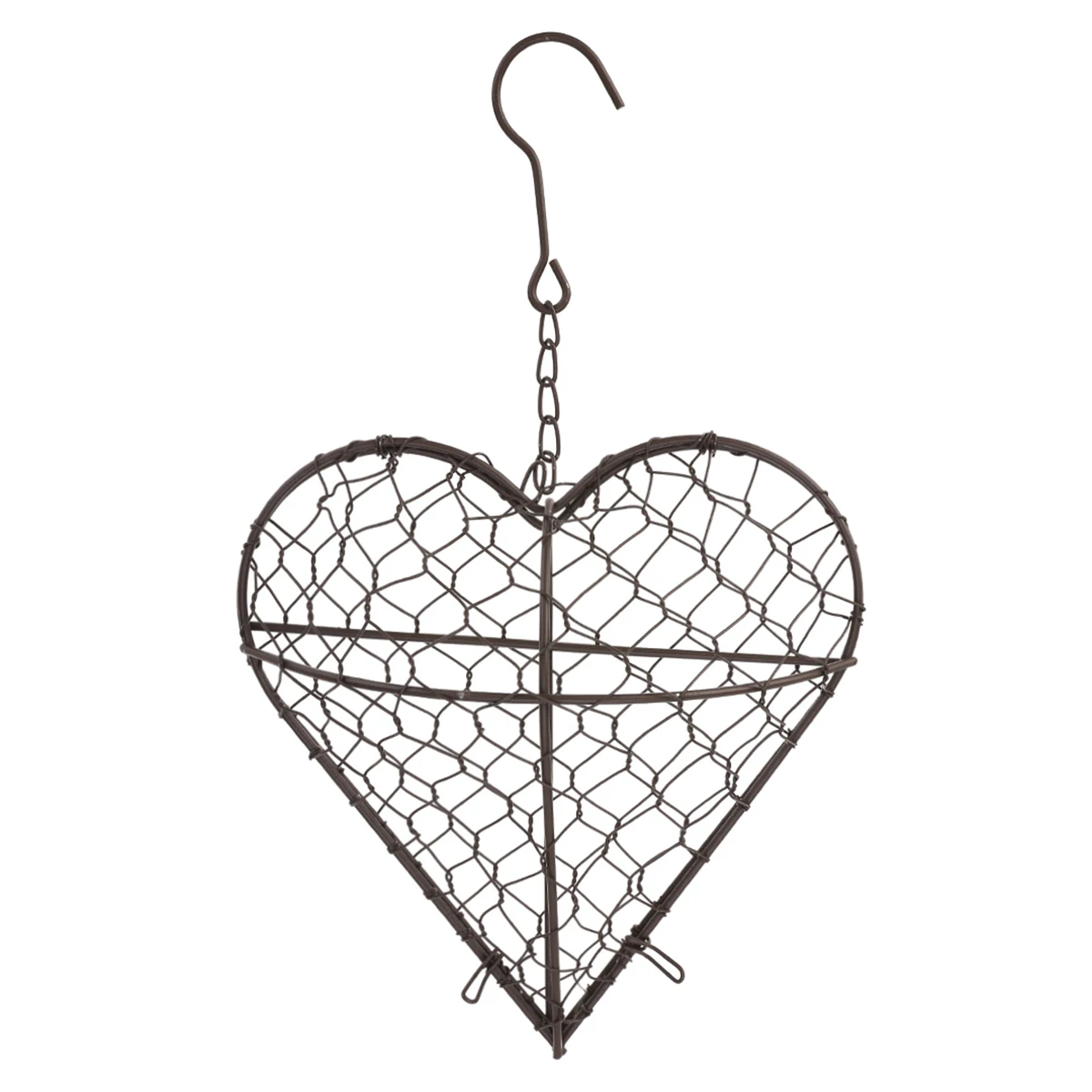 Black Metal Artificial Plant Flower Storage Basket Hanging Heart Shaped Dry Planter Decor Basket Moroccan Style Garden Decor