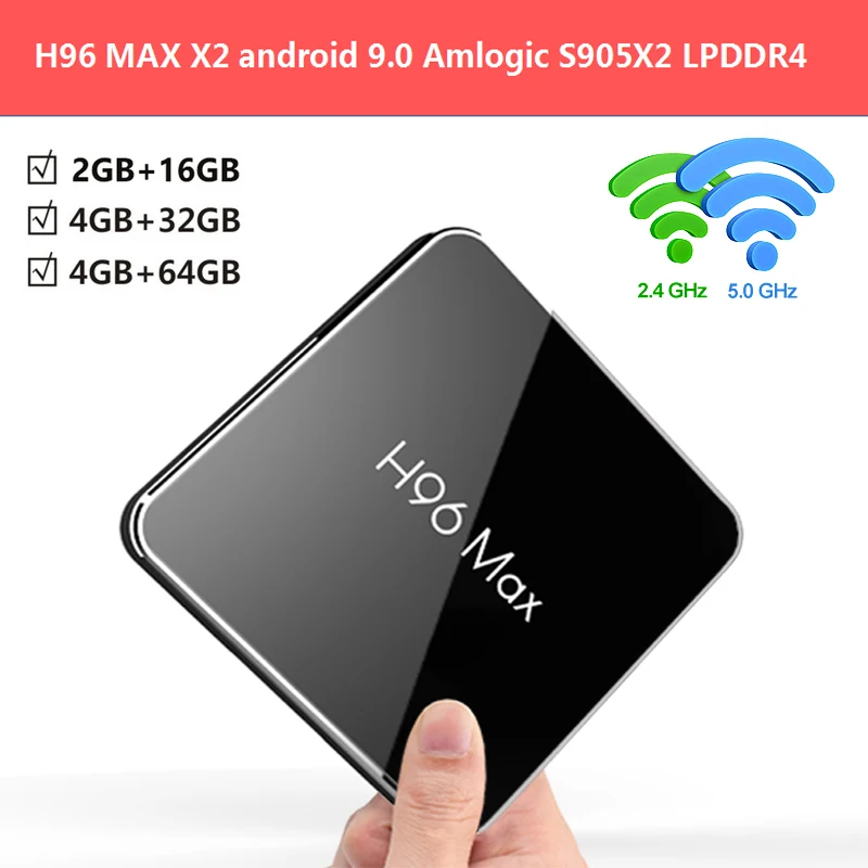 

H96 max X2 tv box android 8.1 Amlogic S905X2 LPDDR4 4GB ram 32/64GB rom 4K iptv box H96 max X2 2.4G/5G Wifi android media player