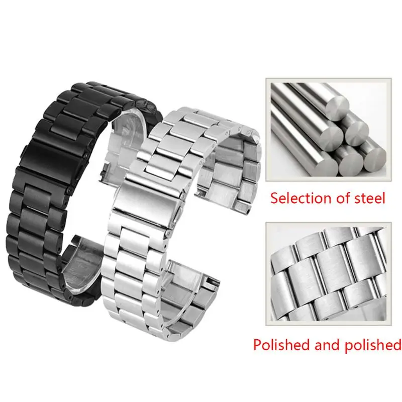 

18MM/20MM/22MM/24MM Stainless Steel Watchband Quick Release Sports Wrist Strap Bracelet Replacement for Asus Zenwatch for Huawei